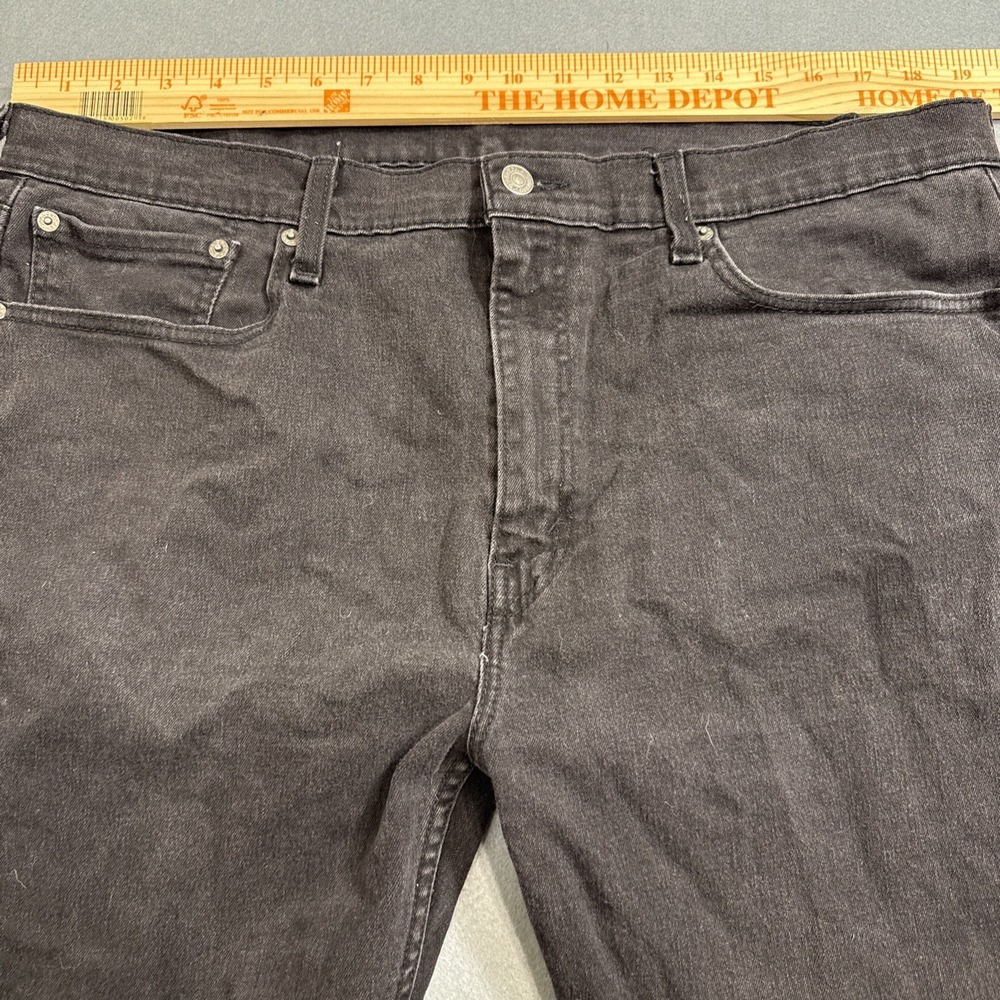 JEANS STRAIGHT Levi's 505 MENS 38X34 Regular Black Wash STRETCH - Picture 4 of 8